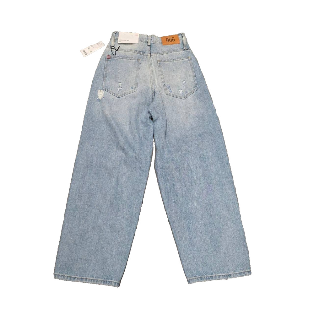 Urban Outfitters BDG Y2K Preppy High-Waisted Baggy Jeans Medium Wash 26 A004291 - Picture 9 of 13